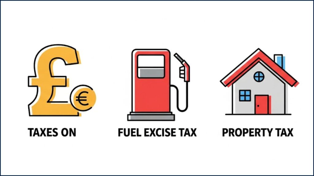 Summary icons of UK tax hikes