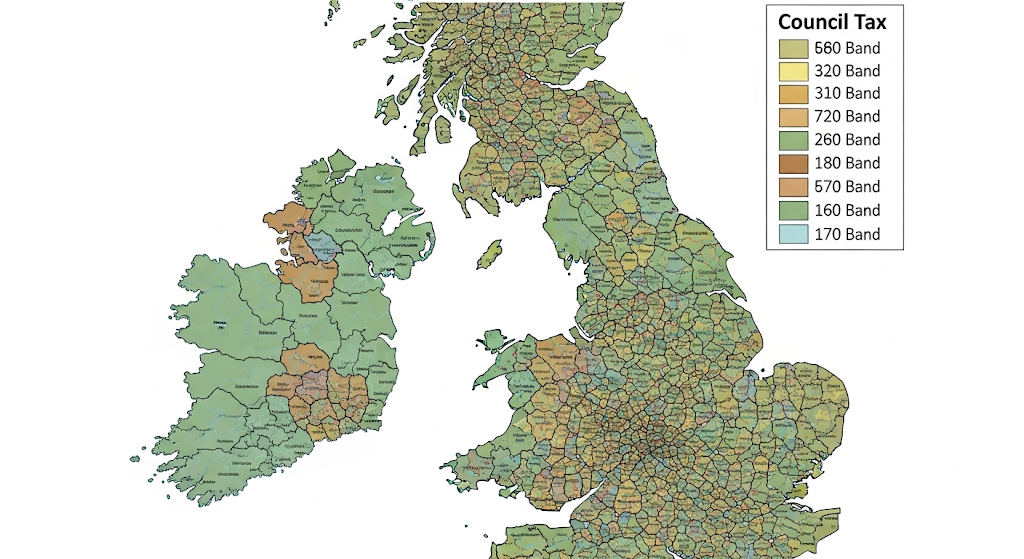 UK council tax increases by local authority