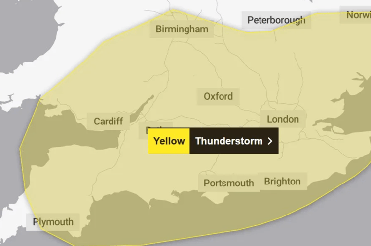 Yellow Thunderstorm Warning